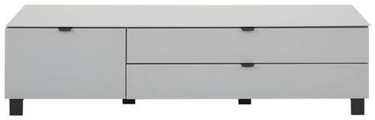 TV-ELEMENT Grau, Hellgrau  165/41,1/52,5 cm  - Hellgrau/Schwarz, Design, Glas/Holzwerkstoff (165/41,1/52,5cm) - Hom`in