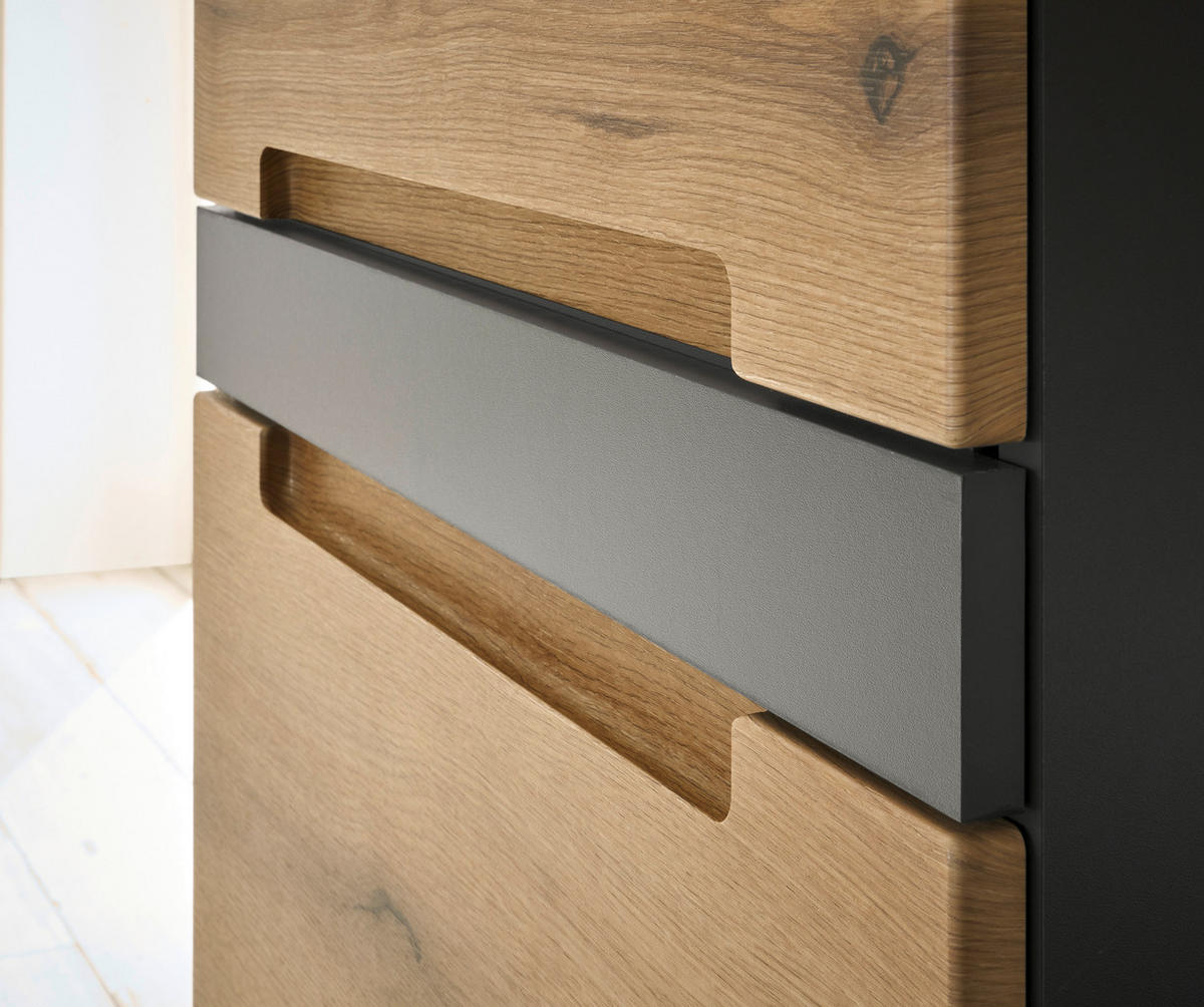 Schuhschrank Petra Anthrazit, Eichefarben  - Eichefarben/Anthrazit, Design, Holzwerkstoff/Kunststoff (80/91/38cm) - Livetastic