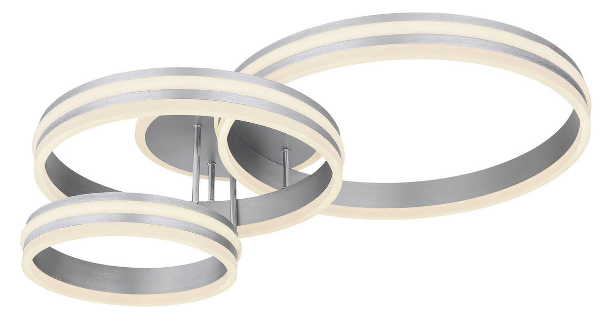 LED-DECKENLEUCHTE 72 W    80/60/20 cm  - Opal/Grau, Design, Kunststoff/Metall (80/60/20cm) - Globo