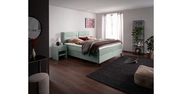 BOXSPRINGBETT 180/220 cm  in Mintgrün  - Schwarz/Mintgrün, KONVENTIONELL, Textil/Metall (180/220cm) - Esposa