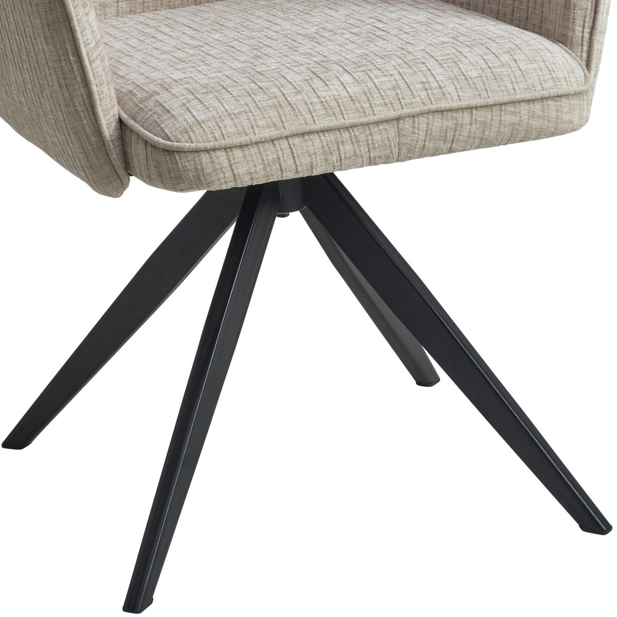 ARMLEHNSTUHL  in Eisen Leinenoptik  - Beige/Schwarz, LIFESTYLE, Holz/Textil (60/89/63cm) - MID.YOU