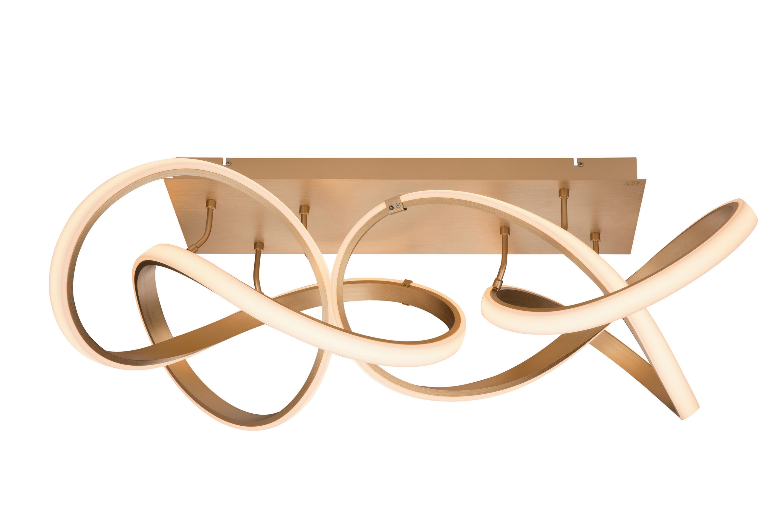 LED-DECKENLEUCHTE - Goldfarben, Design, Kunststoff/Metall (89/53/32cm) - Dieter Knoll