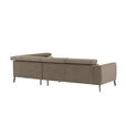 ECKSOFA Graubraun Feincord  - Graubraun/Schwarz, Design, Textil/Metall (280/205cm) - Xora