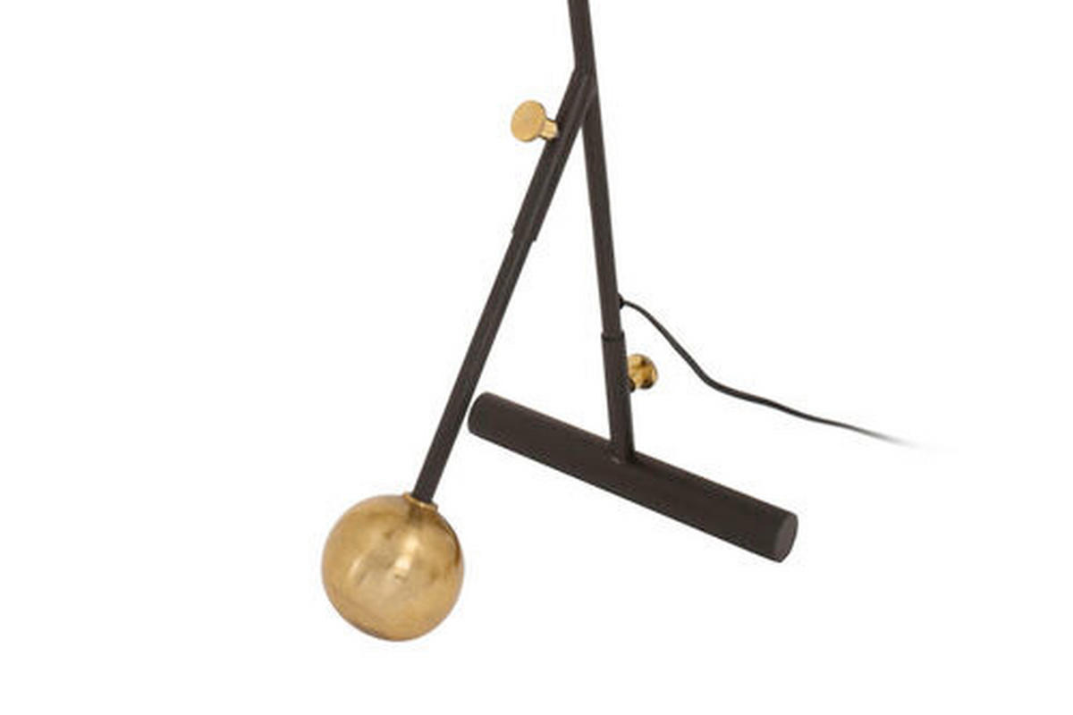 STEHLEUCHTE - Goldfarben/Schwarz, Design, Kunststoff/Stein (23/76/32cm) - Kayoom
