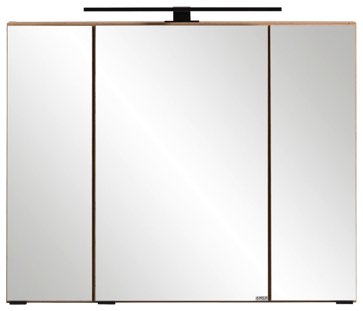 SPIEGELSCHRANK 80/64/20 cm  - Eiche Wotan/Schwarz, ROMANTIK / LANDHAUS, Glas/Holzwerkstoff (80/64/20cm) - Xora