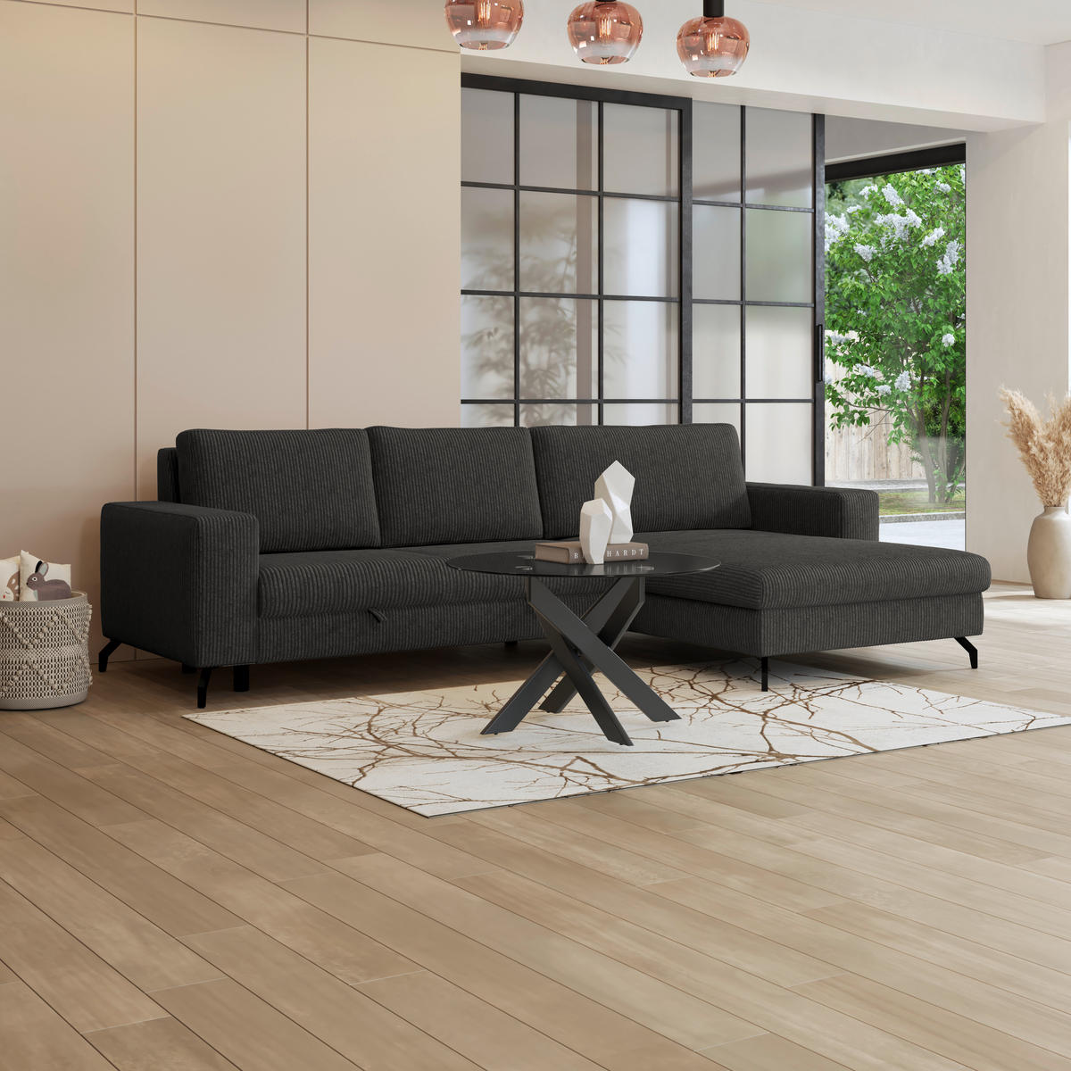 ECKSOFA Grau  - Grau, Trend, Textil (290/178cm) - P & B