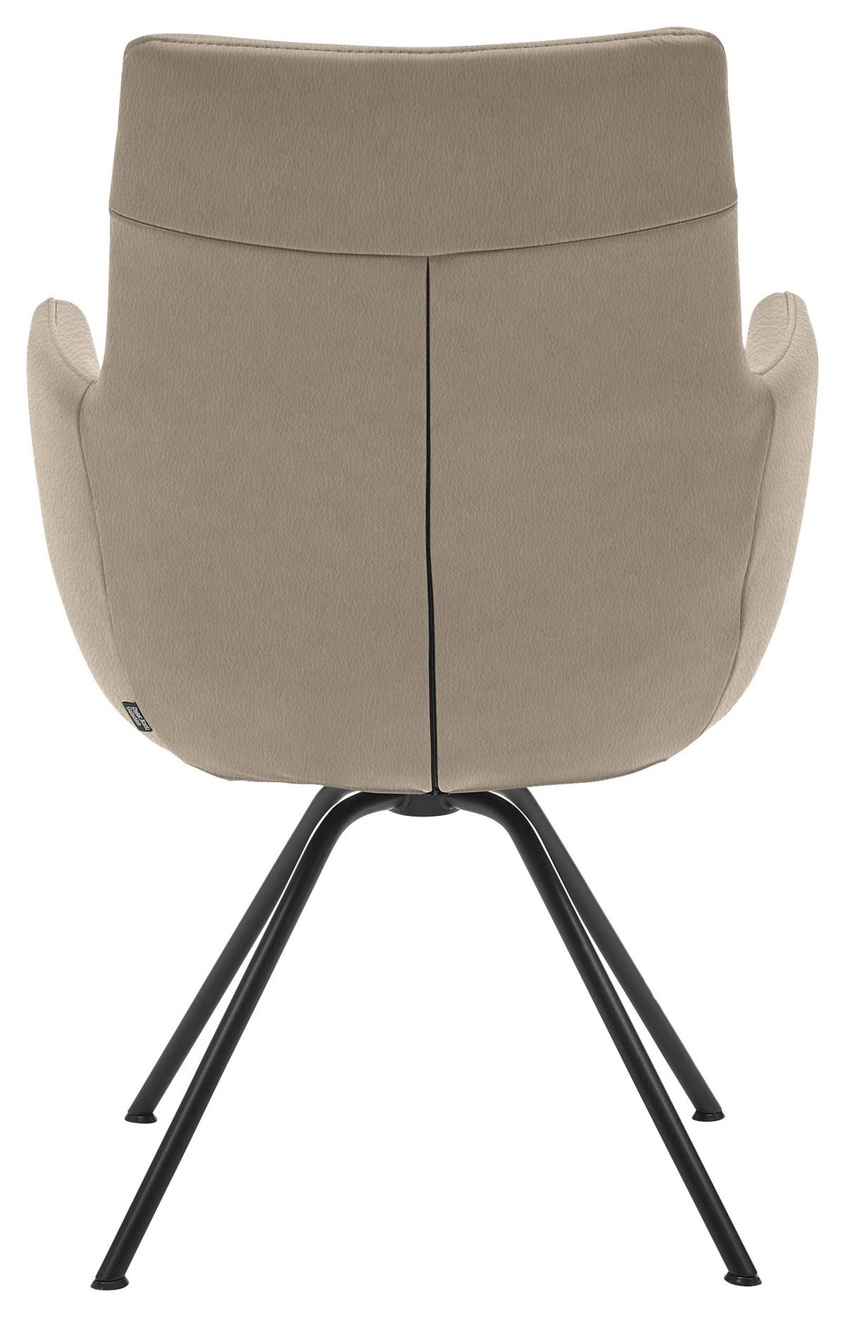 ARMLEHNSTUHL  in Stahl Echtleder  - Schlammfarben/Schwarz, Design, Leder/Metall (60/90/61cm) - Dieter Knoll