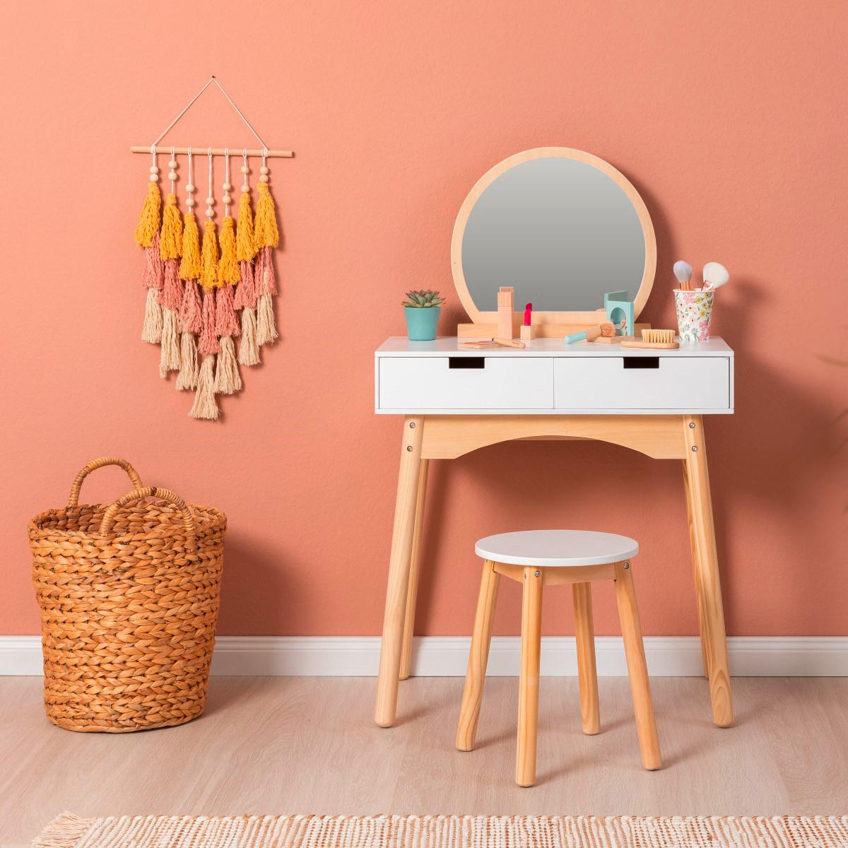 KINDER-STYLINGSET CALENDULA - Weiß/Naturfarben, Basics, Holz/Holzwerkstoff (60/34/98cm) - MUSTERKIND