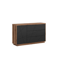 COMODĂ 156/93/42,5 cm  - culoare lemn stejar/negru, Basics, plastic/metal (156/93/42,5cm) - Hom`in