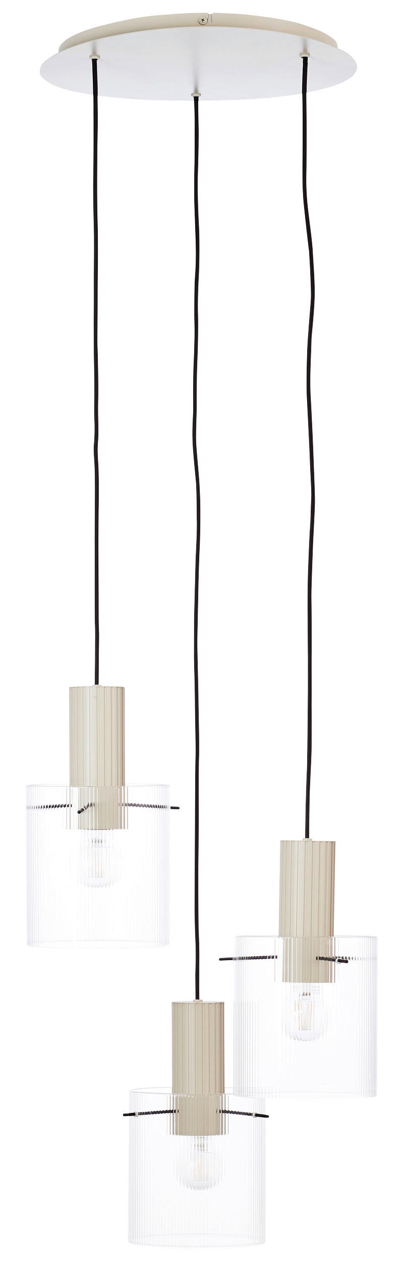 HÄNGLAMPA 48/150 cm  - beige/transparent, Klassisk, metall/glas (48/150cm) - Dieter Knoll