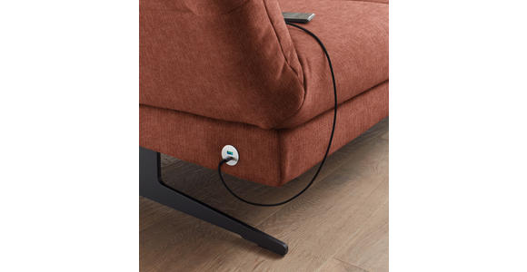 ECKSOFA  in Flachgewebe Rostfarben  279-327/176-217 cm  - Rostfarben/Schwarz, Design, Textil/Metall (279-327/176-217cm) - Dieter Knoll