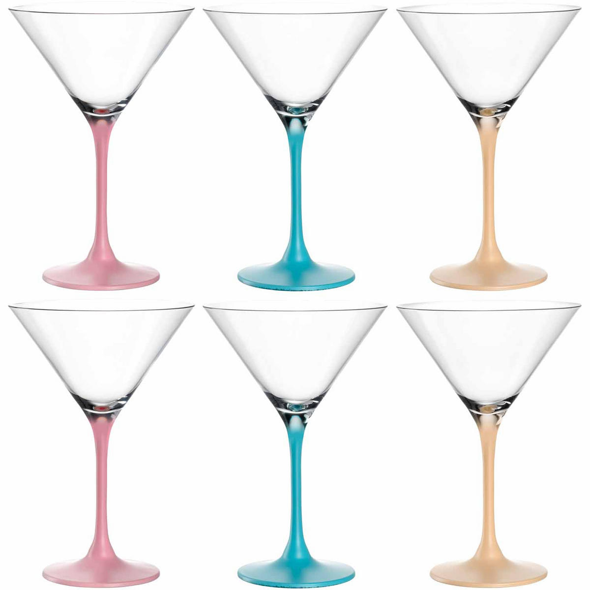 GLÄSERSET Brera 6-teilig  - Transparent/Orange, Design, Glas (11,00/18,50/11,00cm) - Leonardo