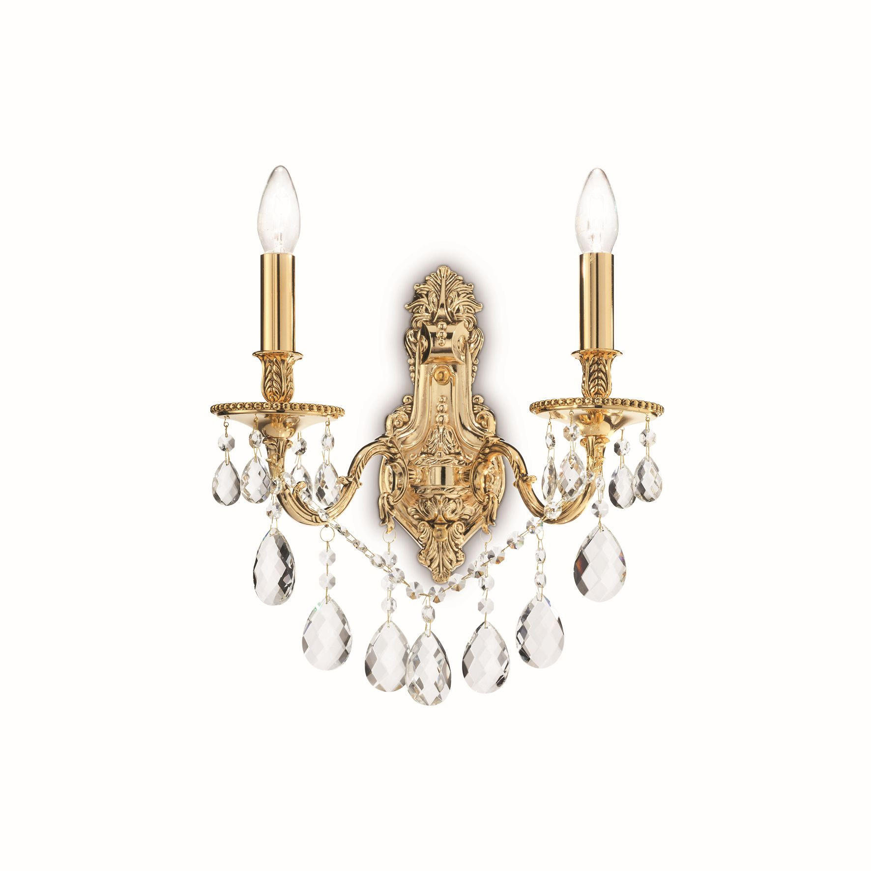 ZIDNA LAMPA - zlatna, Lajfstajl, staklo/metal (31/42,5/21,5cm)