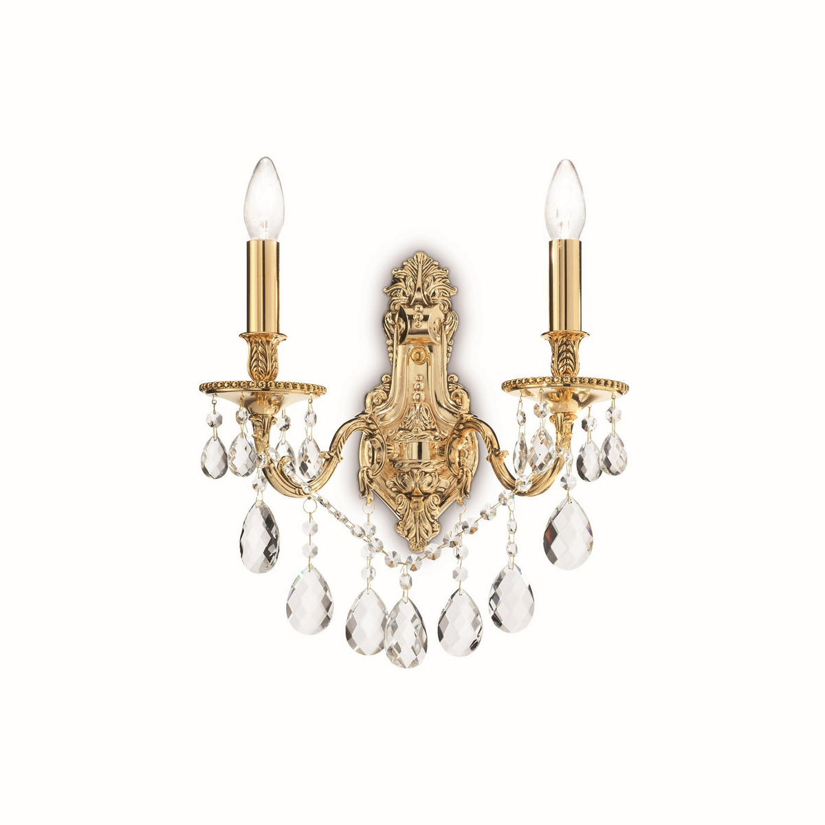 ZIDNA LAMPA - zlatna, Lajfstajl, staklo/metal (31/42,5/21,5cm)