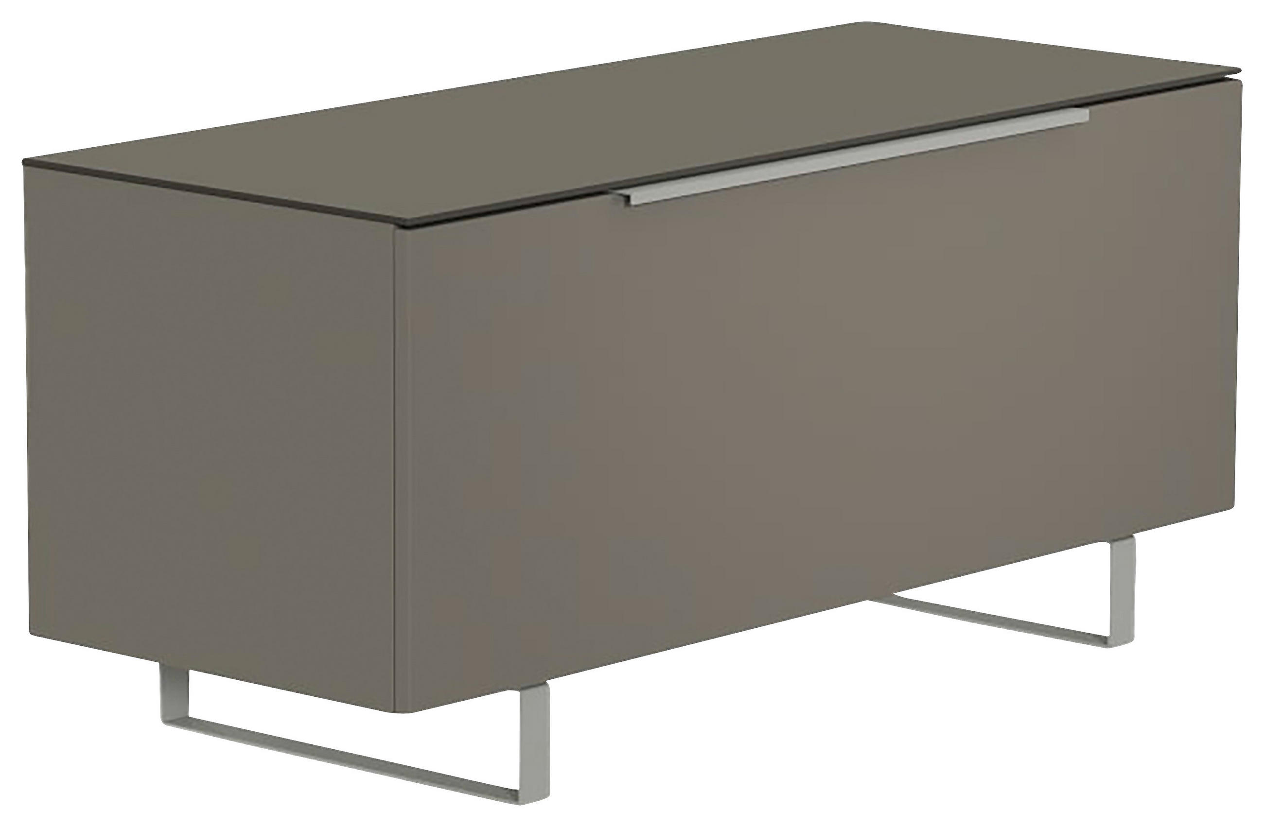 LOWBOARD Grau, Alufarben  110/66/45 cm  - Alufarben/Grau, Design, Glas/Holzwerkstoff (110/66/45cm) - Moderano