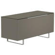 LOWBOARD Grau, Alufarben  110/66/45 cm  - Alufarben/Grau, Design, Glas/Holzwerkstoff (110/66/45cm) - Moderano