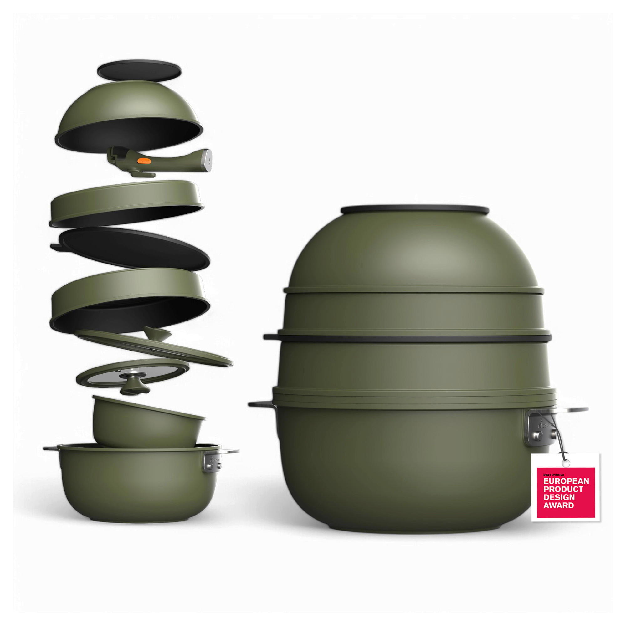 KOCHTOPFSET SHARE PLAY 10-teilig  - Dunkelgrün/Grün, Basics, Glas/Metall (30.3/32/32.6cm) - Masterpro
