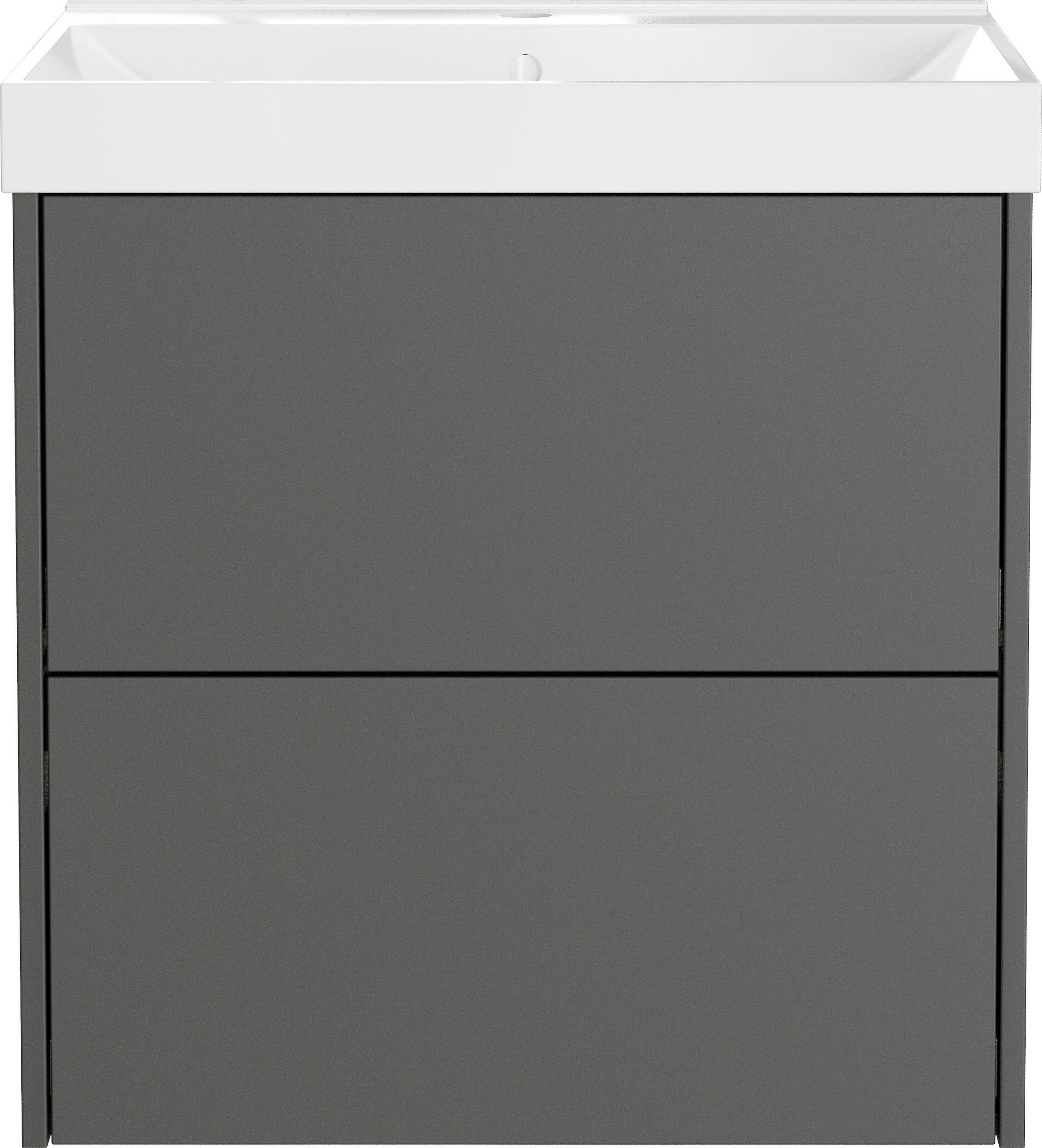 WASCHTISCHKOMBI  - Graphitfarben/Weiß, Design, Keramik/Holzwerkstoff (61/65/46cm) - Germania