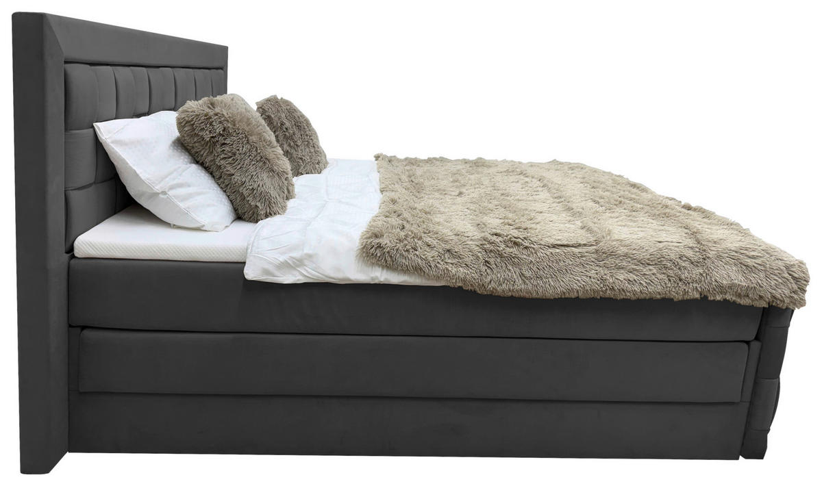 POSTEL BOXSPRING, 180/200 cm, černá - černá, Moderní, textil (180/200cm) - Livetastic