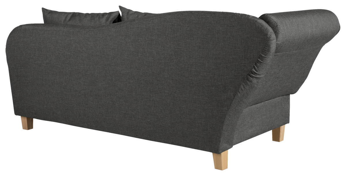 RÉCAMIERE in Flachgewebe Anthrazit  - Anthrazit/Buchefarben, Design, Holz/Textil (190/82/88cm) - Max Winzer