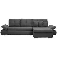 ECKSOFA Grau Webstoff  - Chromfarben/Grau, Design, Kunststoff/Textil (302/187cm) - Carryhome