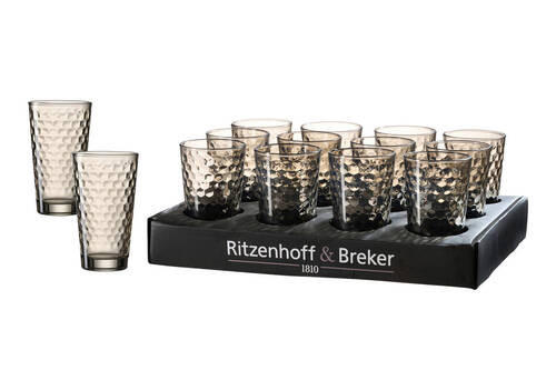 SKLENIČKA NA LONGDRINK - antracitová, Konvenční, sklo (400ml) - Ritzenhoff Breker