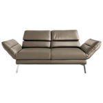 2-SITZER-SOFA  in Echtleder Taupe  - Taupe/Chromfarben, Design, Leder/Metall (178-226/82/96-177cm) - Dieter Knoll