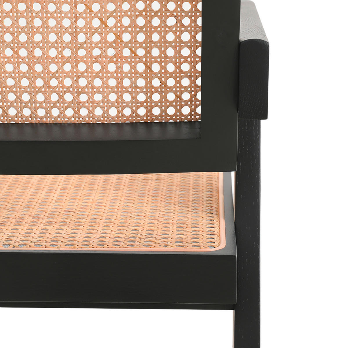 STOL MED ARMSTÖD  - svart/naturfärgad, Lifestyle, trä (51/78/53cm) - home24