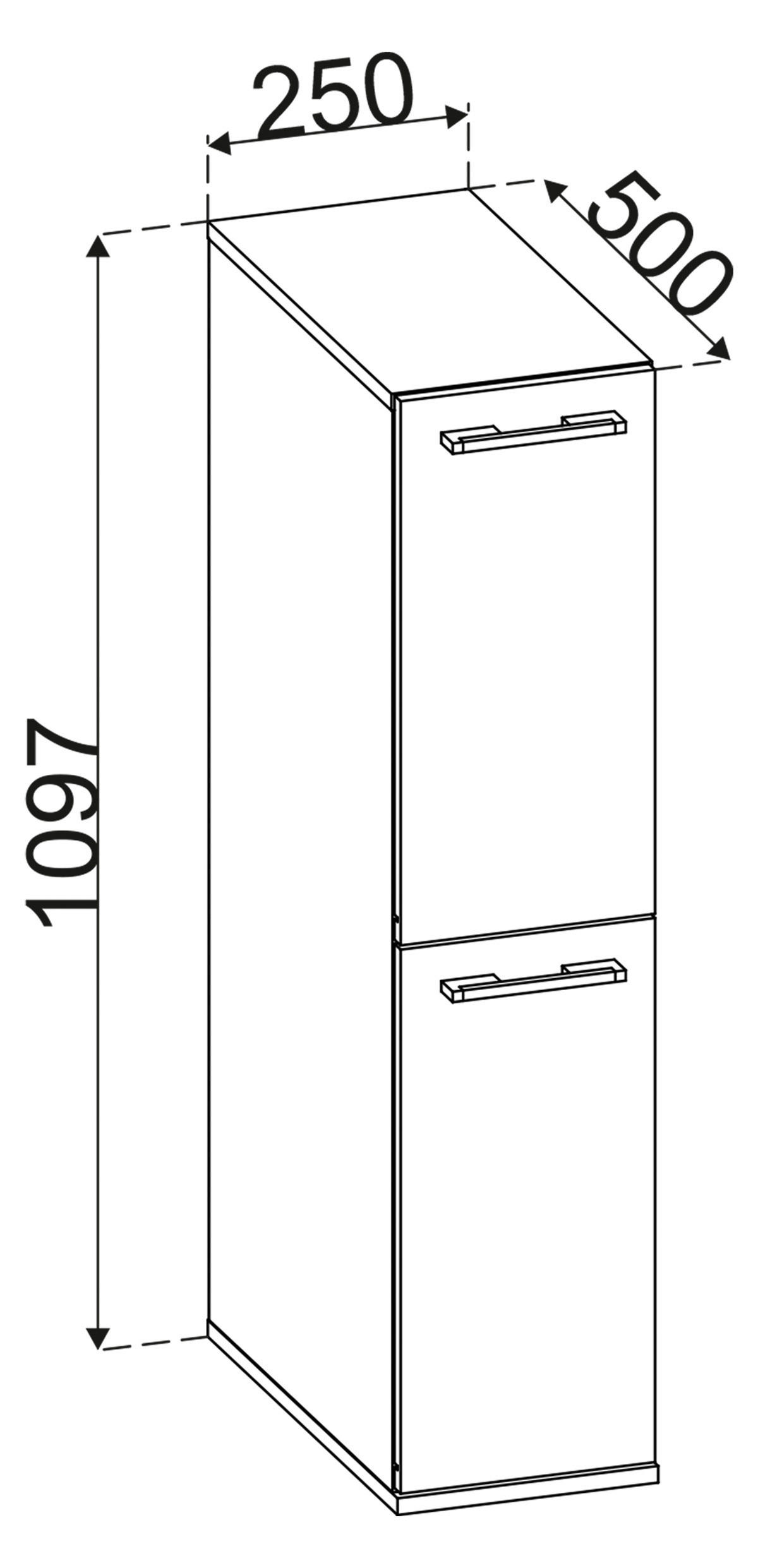 MIDISKÅP  - honungsek/svart, Modern, metall/trämaterial (25/110/50cm) - MID.YOU