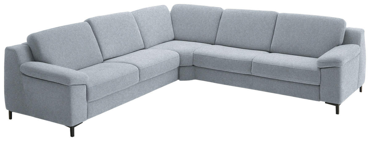 ECKSOFA in Chenille Grau  278/278 cm  - Schwarz/Grau, Design, Textil/Metall (278/278cm) - Valdera