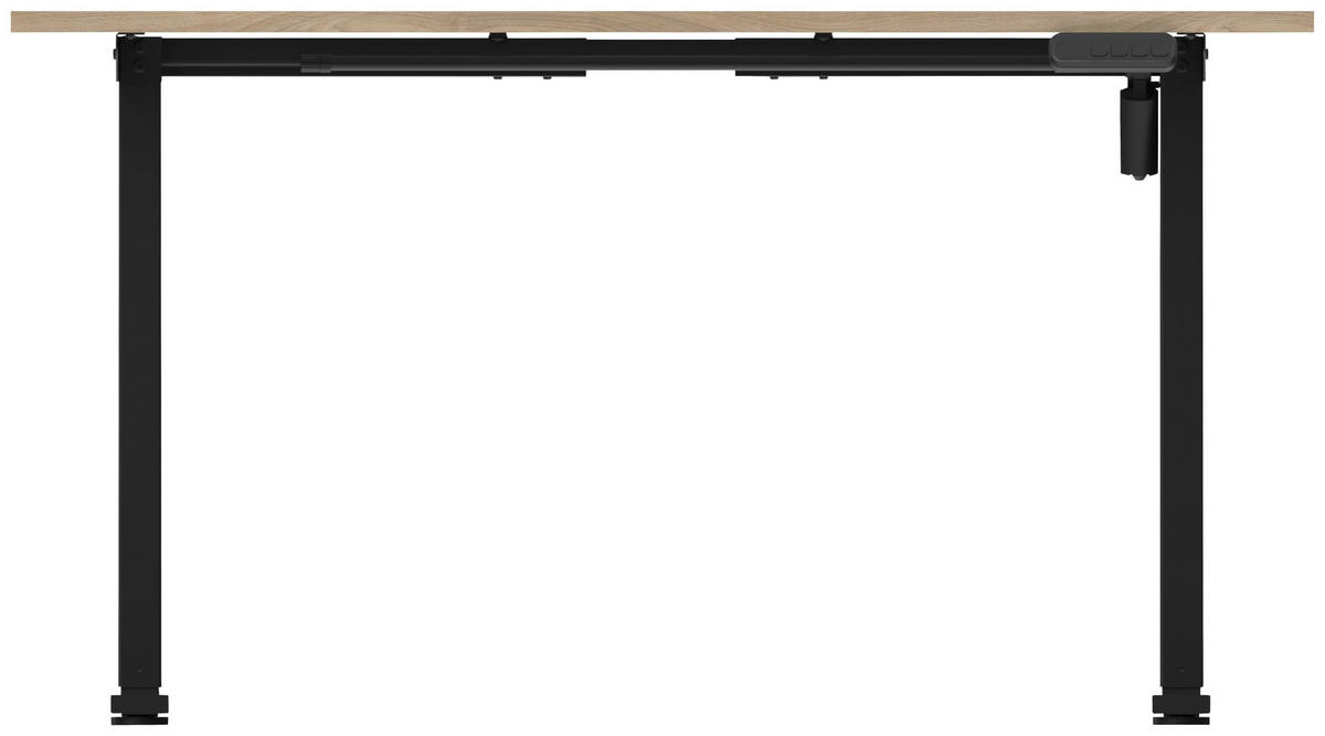 SCHREIBTISCH 138/60/72,7-117,2 cm Eichefarben höhenverstellbar  - Eichefarben/Schwarz, Basics, Holzwerkstoff/Kunststoff (138/60/72,7-117,2cm) - MID.YOU