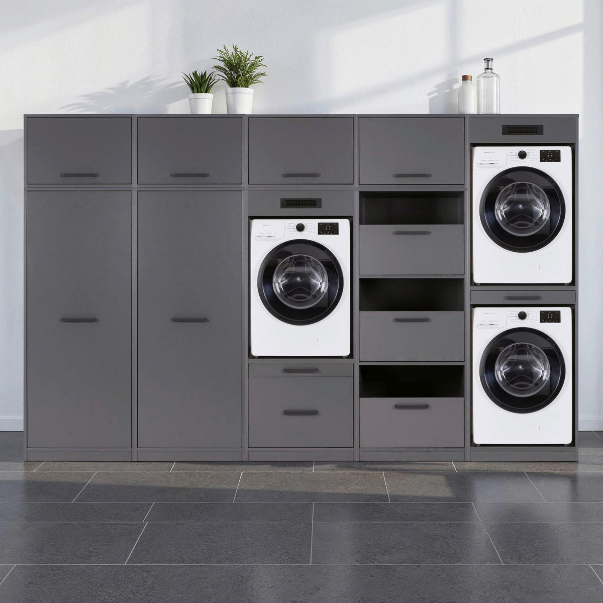 HAUSWIRTSCHAFTSRAUM 335/208/68 cm  in Anthrazit  - Anthrazit, MODERN, Holzwerkstoff (335/208/68cm) - home24