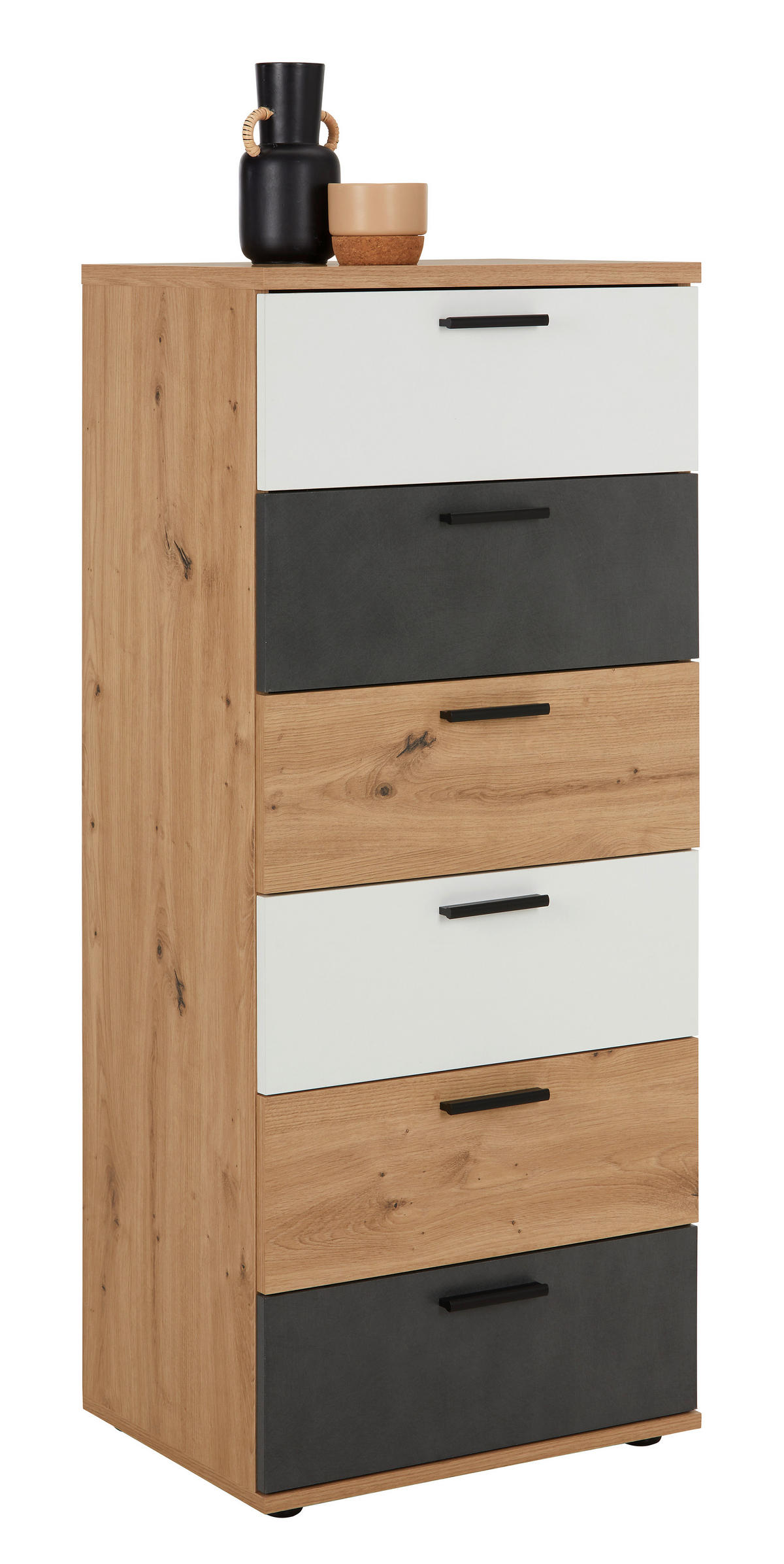 KOMODA,  - Moderno, umetna masa/leseni material (52/125/40cm) - Carryhome