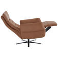 RELAXSESSEL in Leder Haselnussfarben  - Schwarz/Haselnussfarben, Design, Leder/Metall (70/122/85cm) - Dieter Knoll