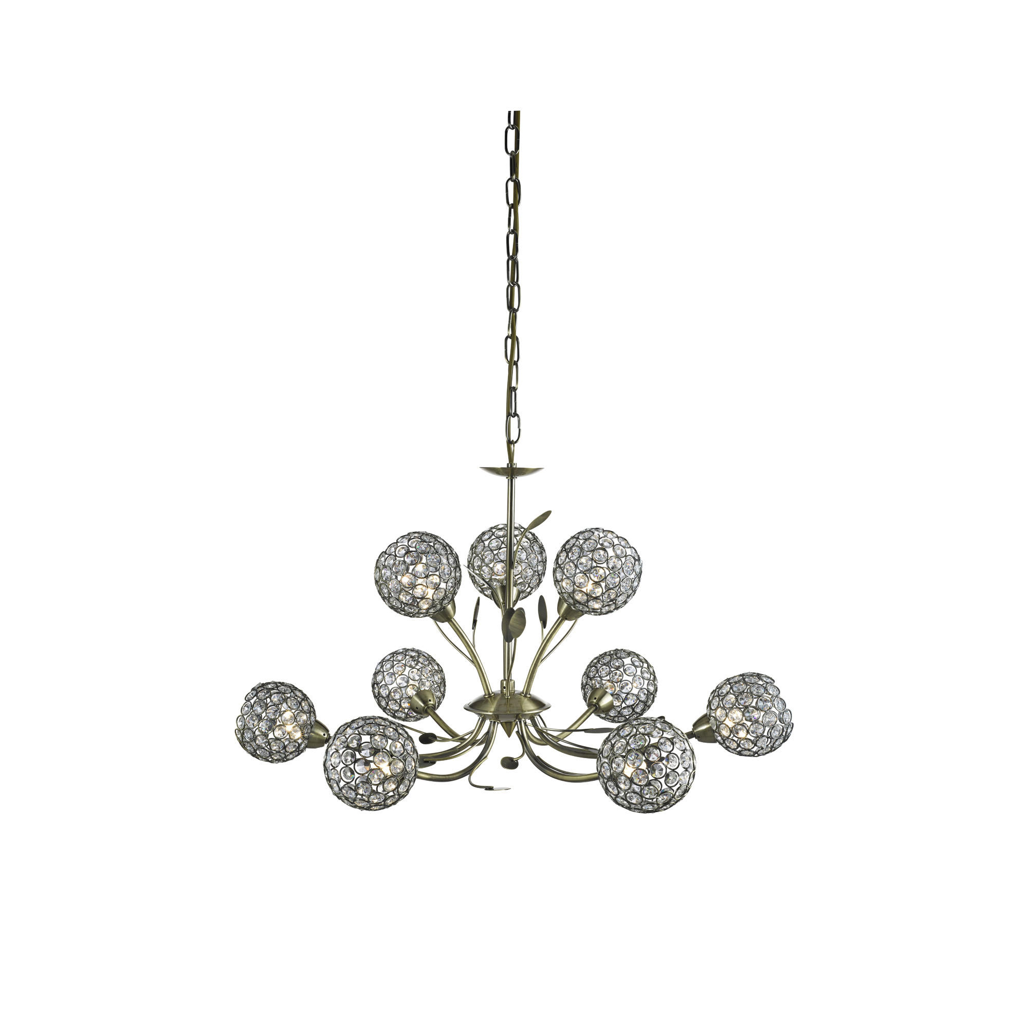 HÄNGELEUCHTE Bellis 68/39 cm   - Messingfarben, Basics, Glas/Metall (68/39cm) - Searchlight