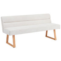 SITZBANK 180/82/61 cm Leinenoptik Eichefarben, Beige Eiche massiv  - Eichefarben/Beige, MODERN, Holz/Textil (180/82/61cm) - Livetastic