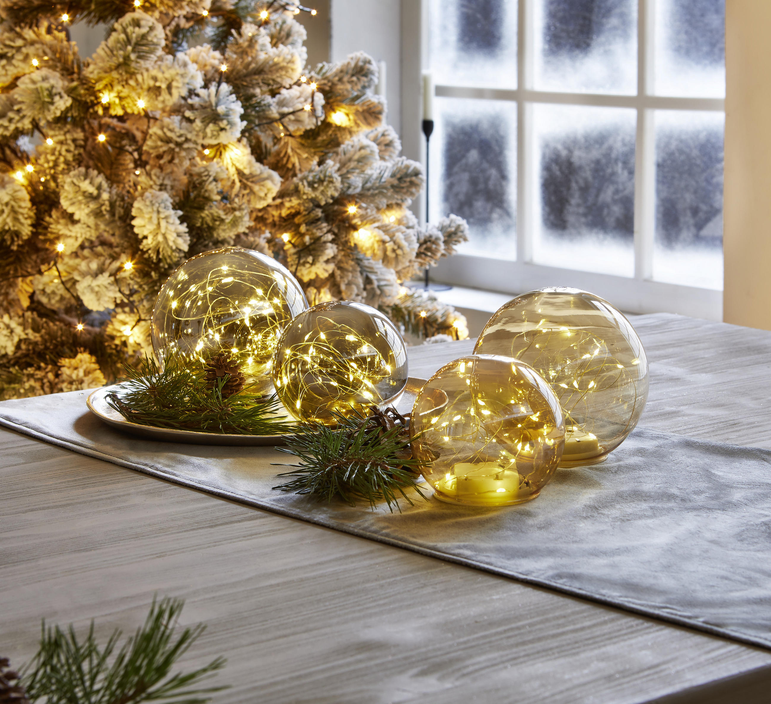 LED-DEKOLEUCHTE 15/13,5 cm   - Goldfarben, Design, Glas (15/13,5cm) - X-Mas