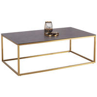 Măsuță De Cafea din metal, sticlă, ceramică, 120/70/42 cm   - auriu/negru, Trend, ceramică/sticlă (120/70/42cm) - Novel