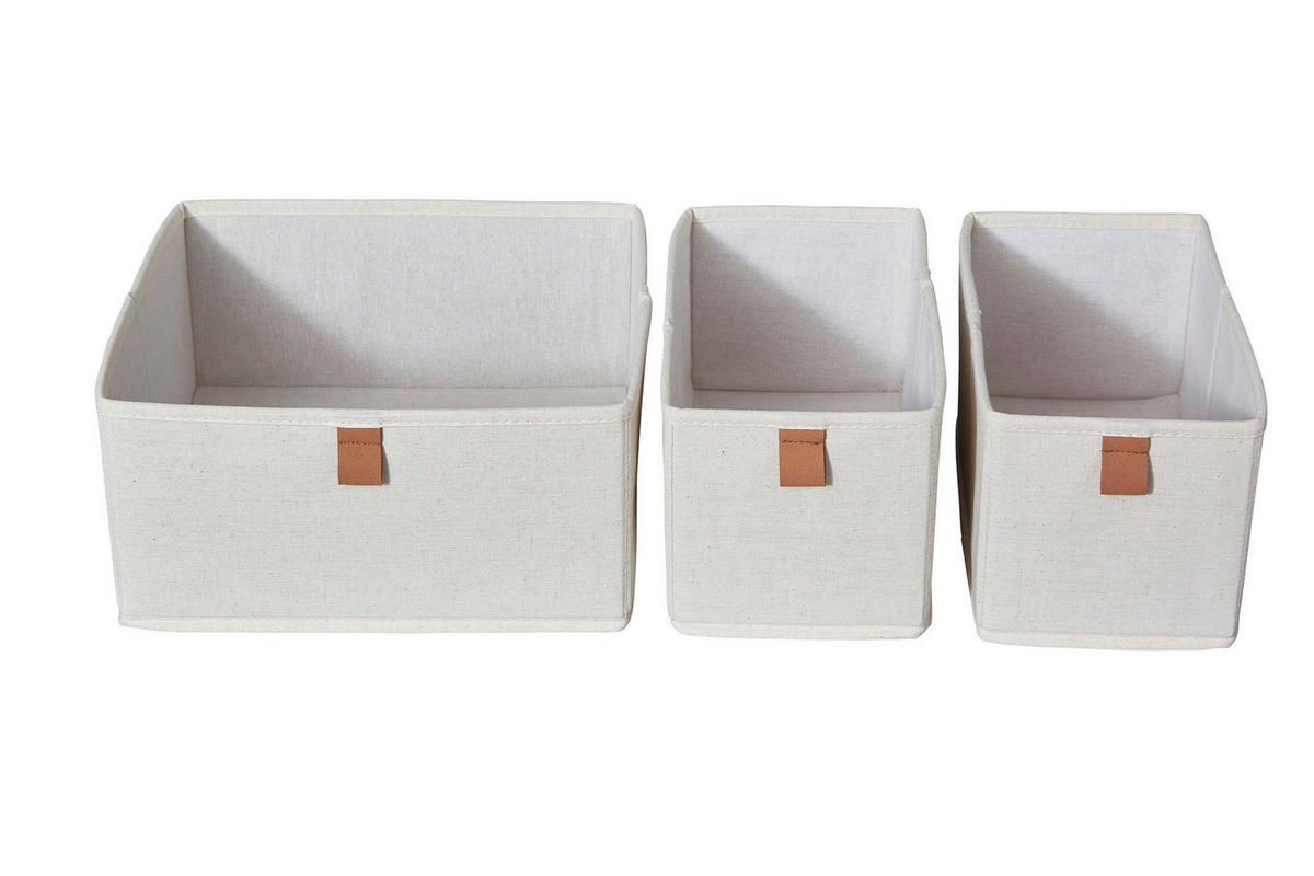 AUFBEWAHRUNGSBOXEN-SET Premium  - Beige, Basics, Karton/Textil - Store It