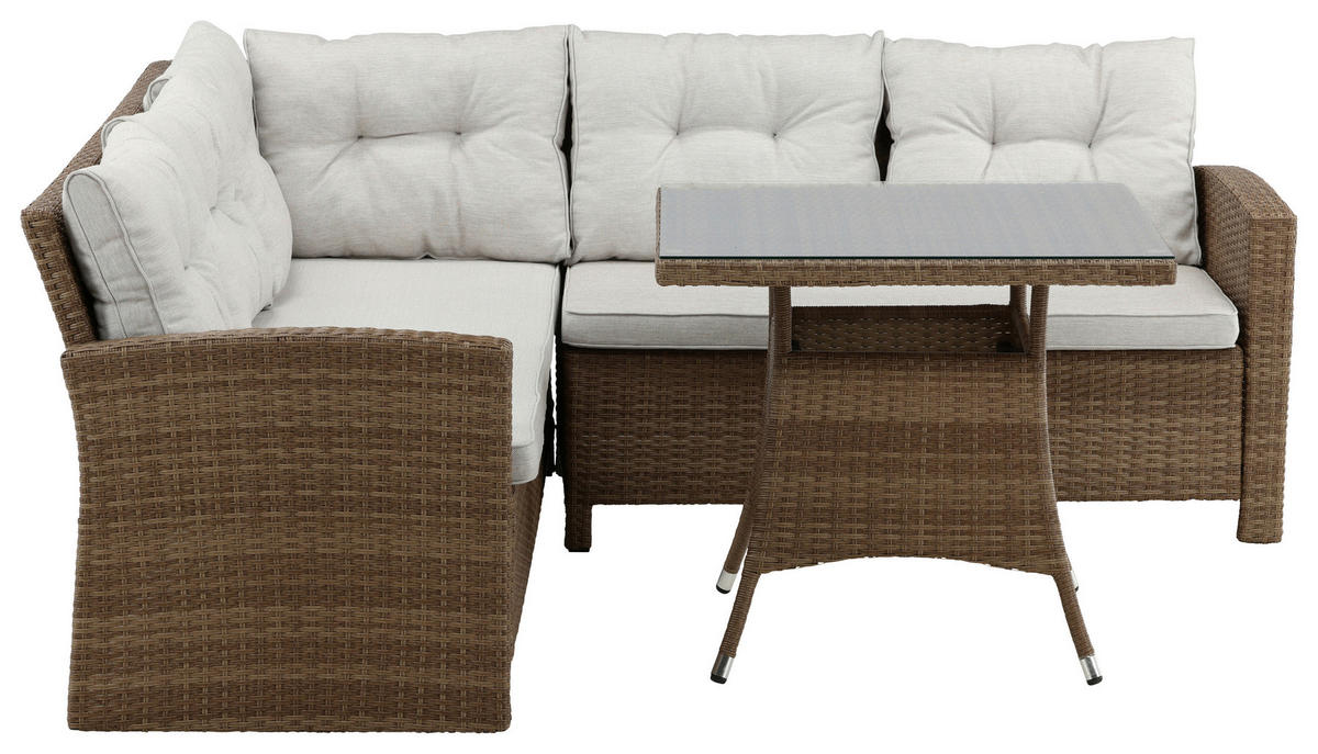 LOUNGEGARNITUR   Rattan  - Braun, KONVENTIONELL, Holz - Gardenson