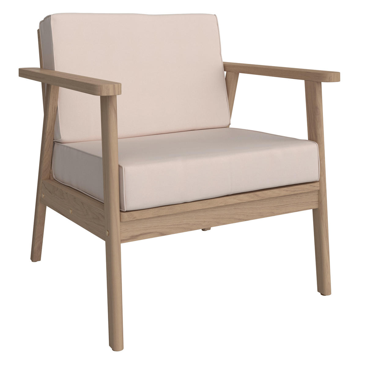 GARTENSET  - Beige/Teakfarben, MODERN, Holz/Textil (130/72/90/75/75/38/71/71/55cm) - Ambia Garden
