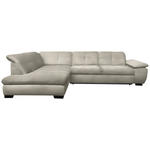 ECKSOFA Ecru Flachgewebe  - Ecru/Schwarz, Design, Textil/Metall (242/313cm) - Xora