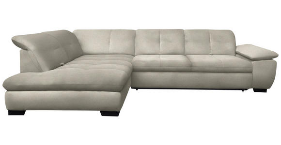 ECKSOFA Ecru Flachgewebe - Ecru/Schwarz, Design, Textil/Metall (242/313cm) - Xora