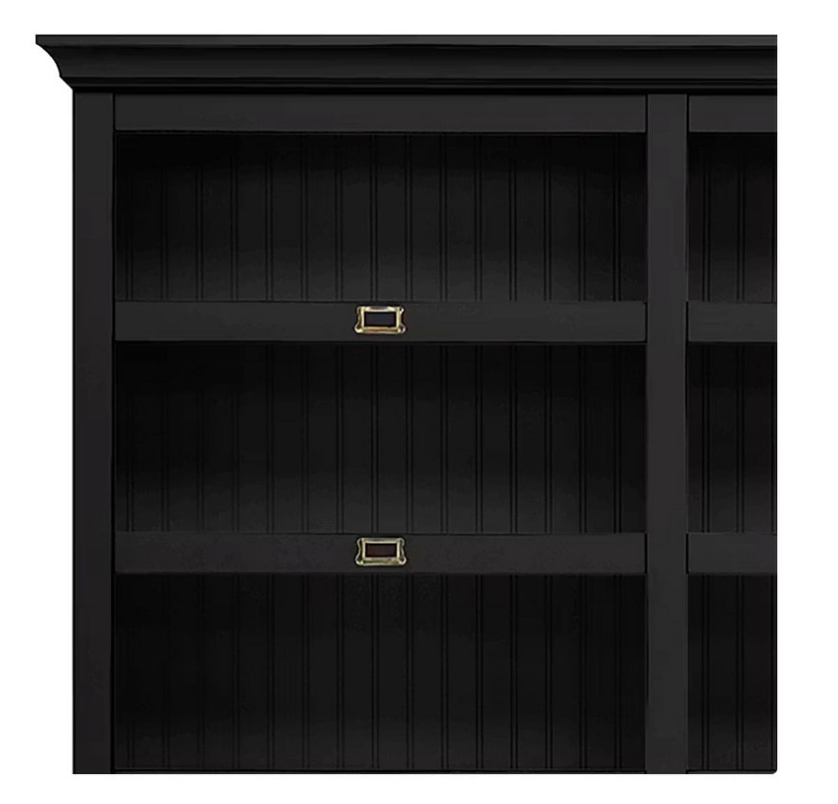BÜCHERWAND Pinie massiv Schwarz  - Schwarz/Bronzefarben, LIFESTYLE, Holz/Metall (214/238,5/46,5cm) - Livetastic