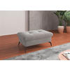 HOCKER Flachgewebe Silberfarben  - Silberfarben/Schwarz, KONVENTIONELL, Textil/Metall (102/47/69cm) - Sit & More
