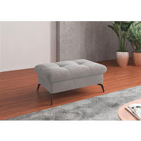 HOCKER in Textil Silberfarben  - Silberfarben/Schwarz, Konventionell, Textil/Metall (102/47/69cm) - Sit & More
