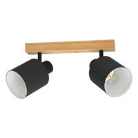 DECKENLEUCHTE     - Weiss/Schwarz, Natur, Holz/Textil (5/30cm) - Eglo