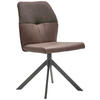 STUHL  in Lederlook, Webstoff  - Schwarz/Braun, Konventionell, Textil/Metall (49,5/87/62,5cm) - Valdera