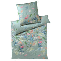 BETTWÄSCHESET Makosatin 160/210 cm  70 cm/50 cm  - Grün, Design, Naturmaterialien/Textil (160/210cm)