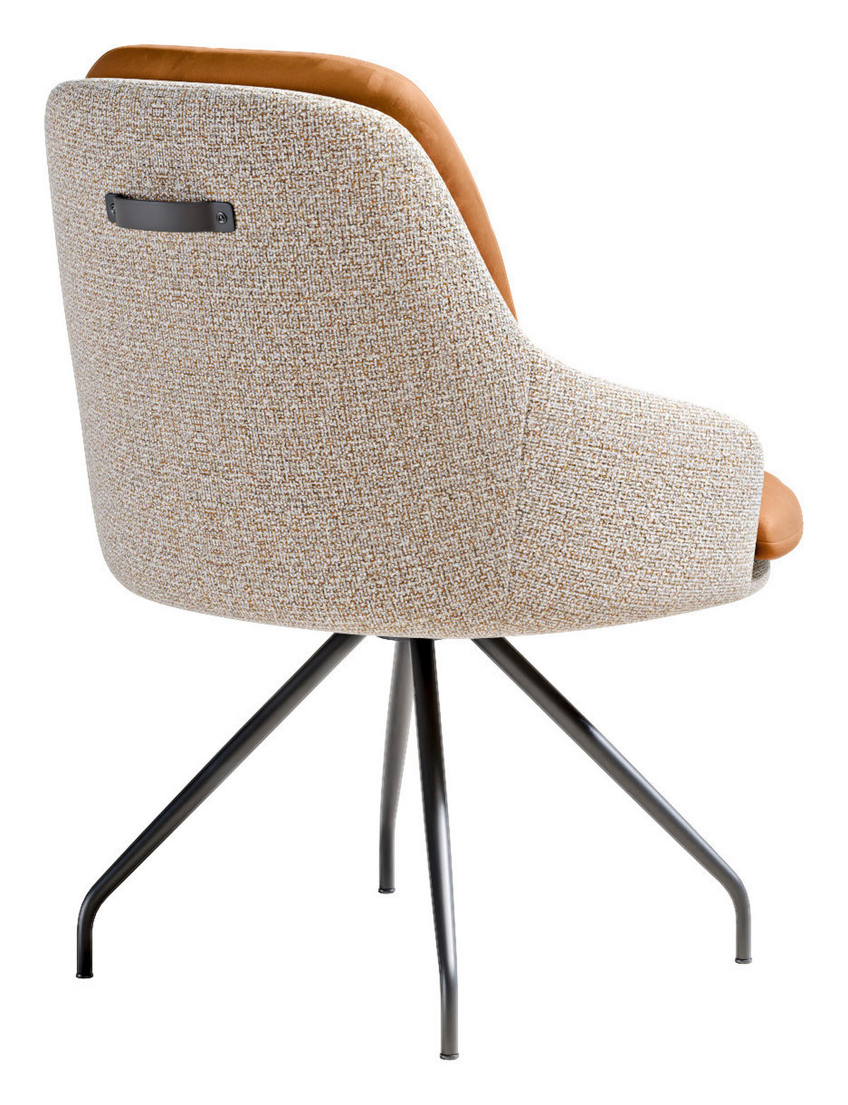 ARMLEHNSTUHL  Beinauswahl, Sitzfläche 360° drehbar, Stoff-/Lederauswahl Velours  Naturfarben, Rostfarben  - Rostfarben/Schwarz, Design, Textil/Metall (60/86/66cm) - Dieter Knoll